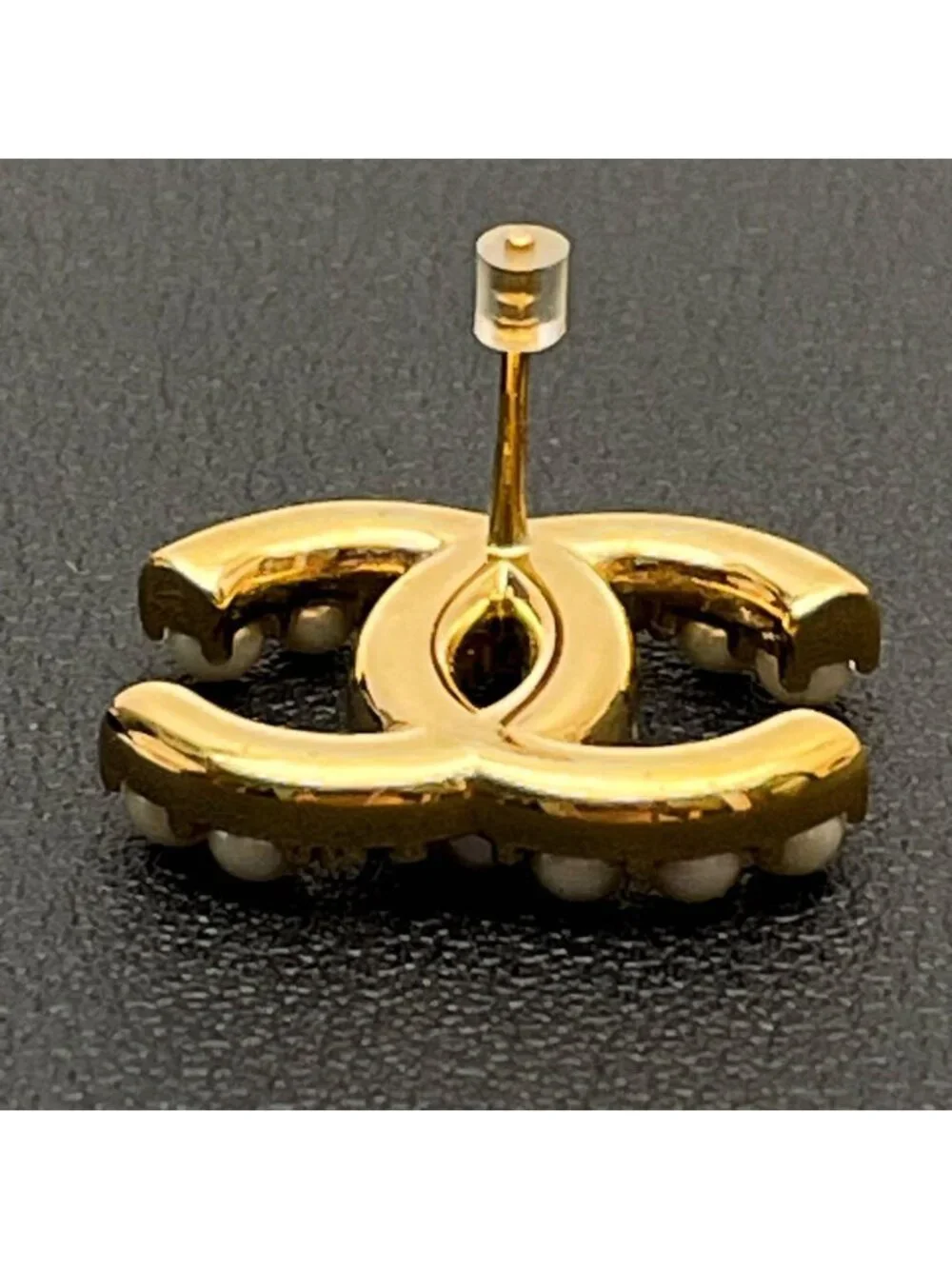 Chanel CC Logo Brooch Pearl Rhinestone Gold